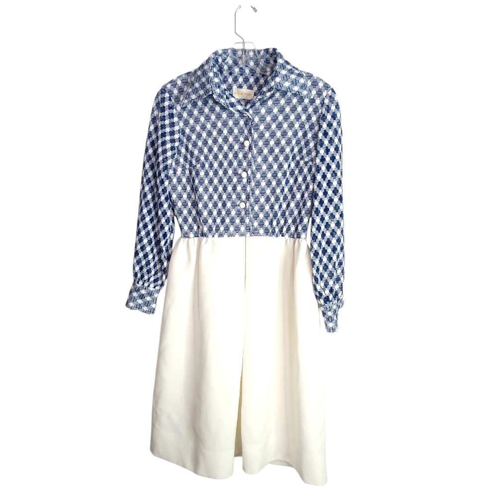 Howard Wolf - Vintage Blue and White Patterned Dress  - Small